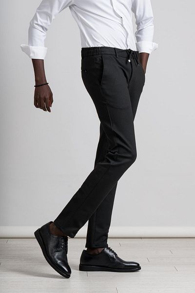 PERPANT Slimfit Winter Fabric Lycra Jogger Pants with Elastic Waist and Thread