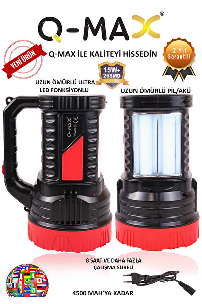 Calido Elektronik Şarj Edilebilir Ve Taşınabilir Fener 2670 El Feneri Su Geçi...