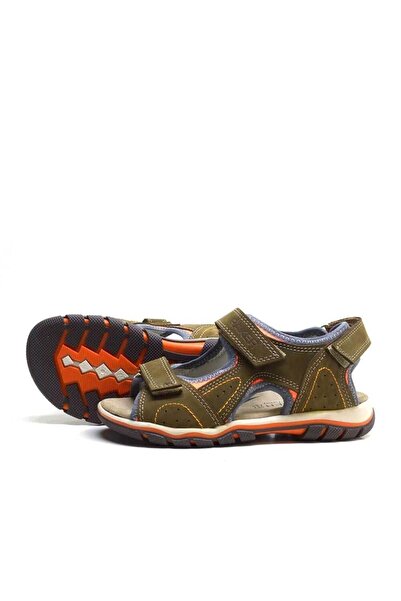 Rakerplus Сандалі для хлопчиків з справжньої шкіри, хакі, на липучках