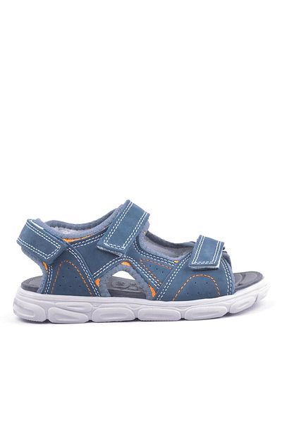 Rakerplus Pantofi pentru copii din piele naturală albastră cu velcro