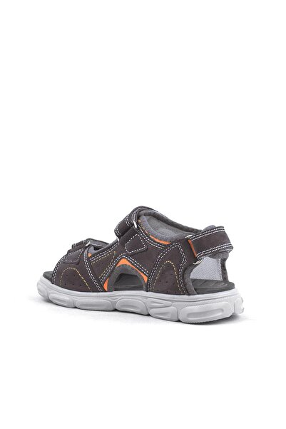 Rakerplus Genuine Leather Gray Velcro Children's Sandals Shoes