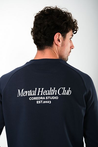Coredra Ανδρικό φούτερ Mental Health Club Regular Fit - Navy Blue