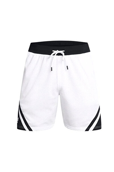 Under Armour Curry Mesh 4 Erkek Beyaz Basketbol Şort 1384470-100