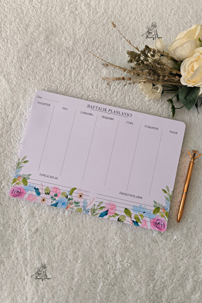 Flowery Paper Çiçek Planlayıcı A4 - Memopad,check List ,not Defteri,haftalık ...