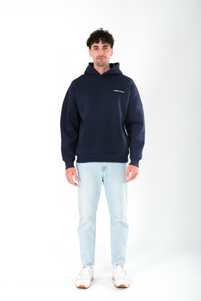 Coredra Camp Life Oversize Fit Hoodie Erkek - Lacivert
