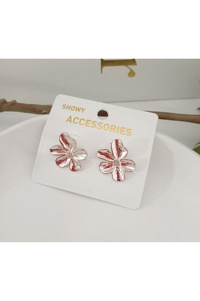 mos&more Silver Flower Stylish Women's Earrings
