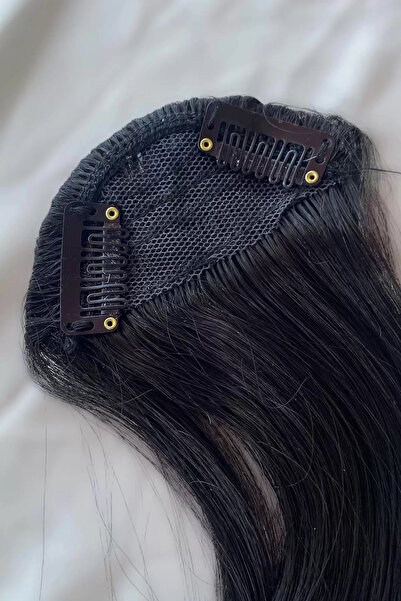 CAŞ DEKORASYON Siyah Renk Uzun Kenarlı Seyrek Takma Kahkül