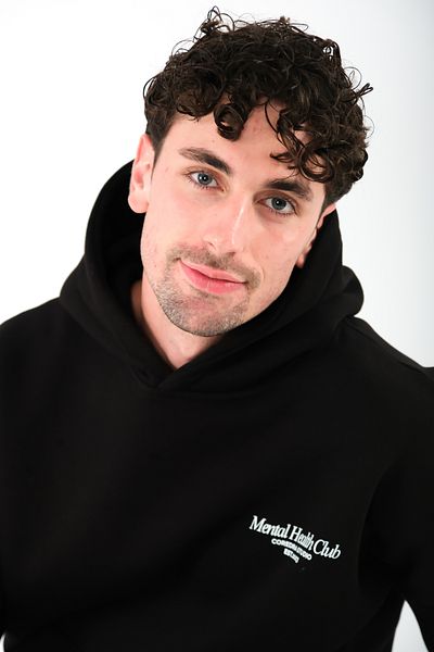 Coredra Mental Health Club Oversize Fit Hoodie Men's - Black