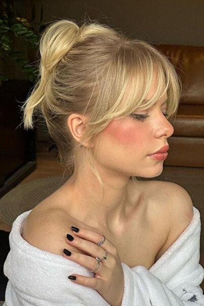 CAŞ DEKORASYON Sarı Renk Uzun Kenarlı Seyrek Takma Kahkül