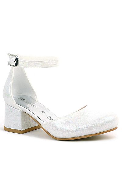 hapshoe Pantofi cu toc pentru fete Merida Pearl Shiny Glitter cu toc gros