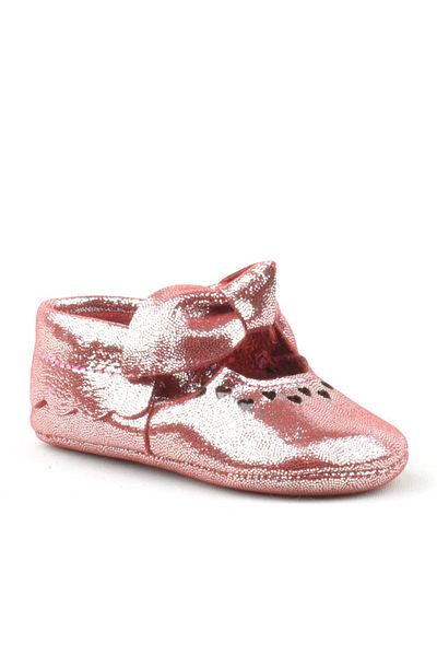 hapshoe Coco Genuine Leather Red Bow Elastic Baby Booties