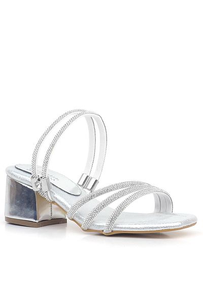 hapshoe Pantofi cu toc pentru fete Judy Silver Stone