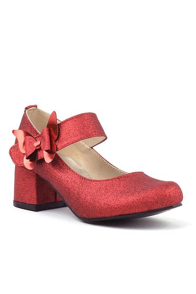 hapshoe Winx Red Glittery Butterfly Girl's Heeled Shoes