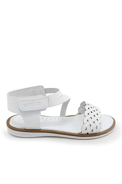 Artico Etoile Genuine Leather Vaketa White Girls' Sandals