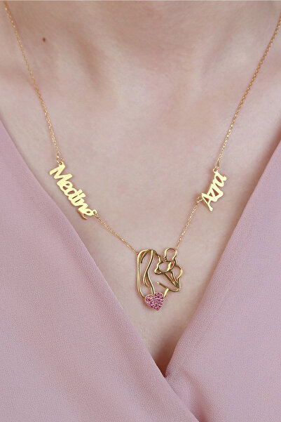 VAOOV 925 Ayar Gümüş Anne Bebek Figürlü Isimli Kolye