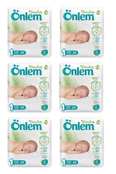 ÖNLEM Botanika 1 Beden Bebek Bezi Yenidoğan Newborn 64 Lü x 6 Adet
