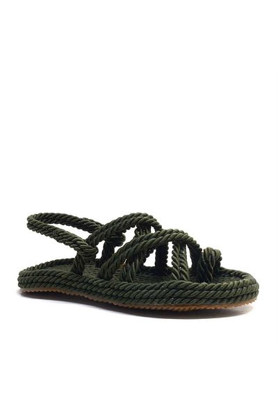 PINO Sandale casual kaki Flip Flops pentru femei Rope Rope