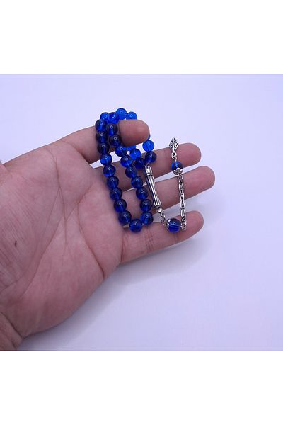 Han Ticarethane Mărgele de rugăciune din sticlă de culoare albastru bleumarin