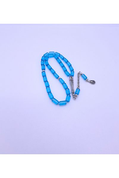 Han Ticarethane Turquoise Color Capsule Cut Glass Rosary