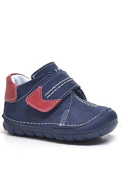 Rakerplus Navy Blue Popeye Genuine Leather Unisex First Step Baby Shoes