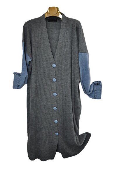 elma abone سترة صوفية طويلة مع جينز للموسم الجديد