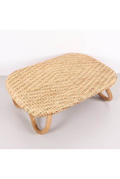 Mylamp Katlanabilir 60x40x20 cm. Doğal Rattan Sehpa