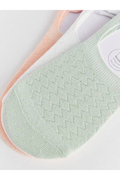 LC Waikiki Дамски чорапи-балерини Dream Green с шарка, 3 чифта