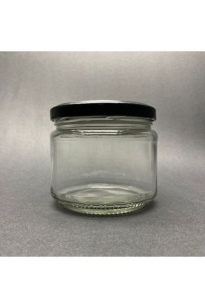 Paşabahçe 10 Pieces 330 Cc Glass Magnolia Jar with Black Lid