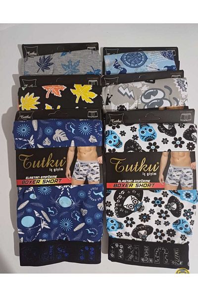 Butik Ανδρικά μποξεράκια με μοτίβο πάθους ελαστάνης 6 συσκευασιών