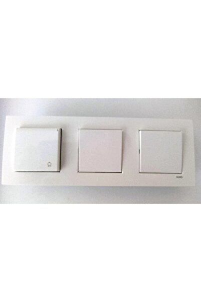 VİKO مجموعة Viko Karre الأبيض المكونة من 3 قطع مع غطاء مفتاح التبديل