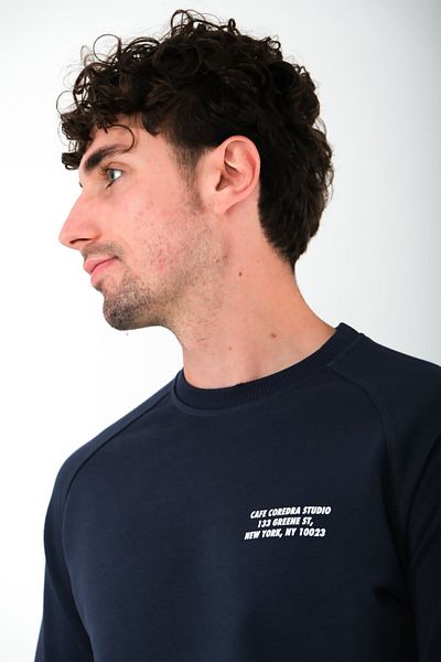 Coredra Ανδρικό φούτερ Cafe Regular Fit Navy Blue