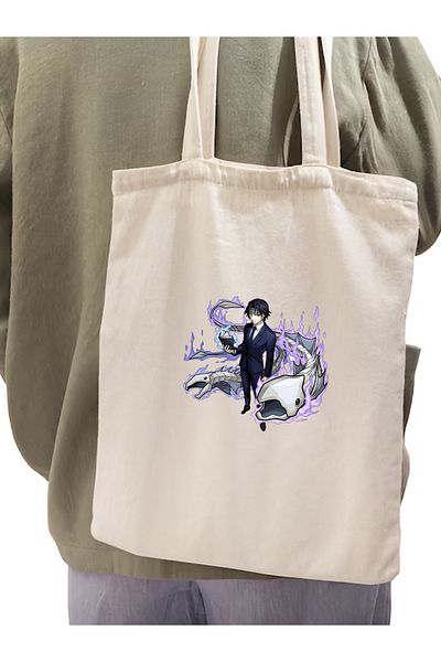 Cemira Chrollo Lucifer Hunter Collar - Geantă tote cu design anime, geantă de umăr groasă și detaliată din pânză