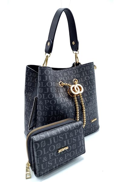 Just Polo Women's 3 Compartment Adjustable Long Strap Hand and Shoulder Bag Tm1122