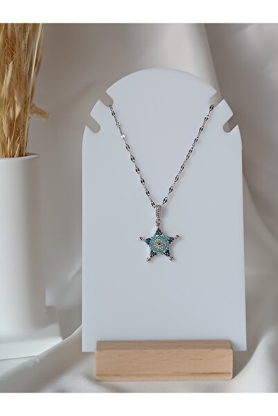 La fee aksesuar قلادة من الفولاذ بخرز عين الشر وحجر الزركون وعين الشر وقلادة ...