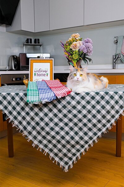 Medi Home قماش أدوات المائدة متعدد الأغراض ومفرش النزهة ومفرش المائدة منقوش ب...