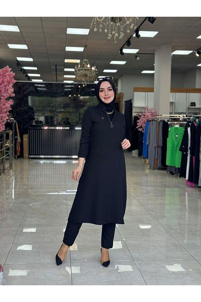 Zümra Tesettür Moda Beray Suit Black Size 3-46-48