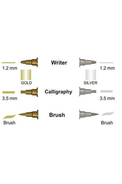 Zig Double-Sided Gold-silver Coloring Set of 3