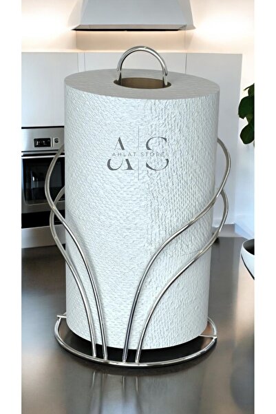 Ahlat Store Swan Patterned Silver Plated Vertical Circle Stainless Filled Steel Towel Holder