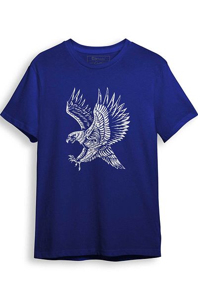 The Baski Μπλουζάκι Noble Eagle με στάμπα 100% βαμβακερό Premium μπλε