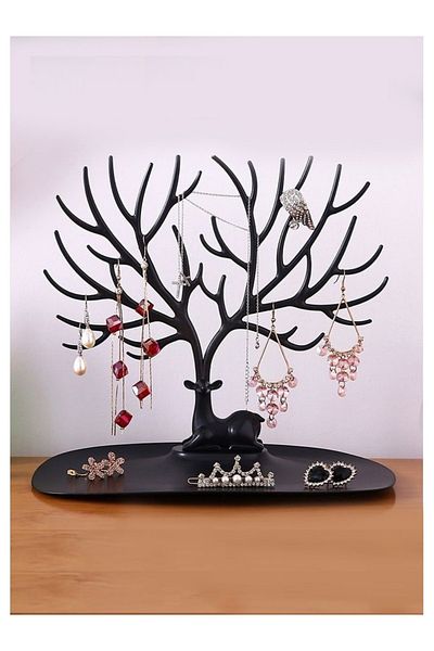 MarDyHome Black Deer Jewelry Organizer - Deer Shaped Ring Earring Necklace Organizer