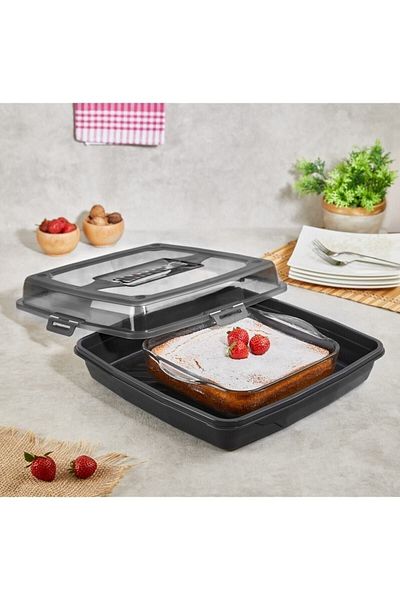 Mu Art Joy 4 Sides Lock Cake Pastry Borcam Storage Container Royaleks-Gp-131