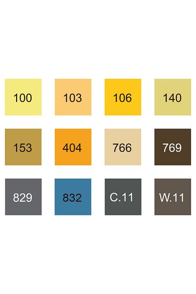 Zig Kurecolor Fine & Brush For Manga Hair & Muted Tones 12 Colors