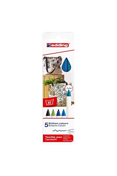 Edding Tekstil Kalemi Seti 1mm - 5 Canlı Renk