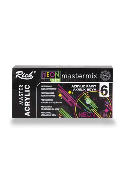 Rich Mastermix Akrilik Boya Neon Renkler 6x60cc