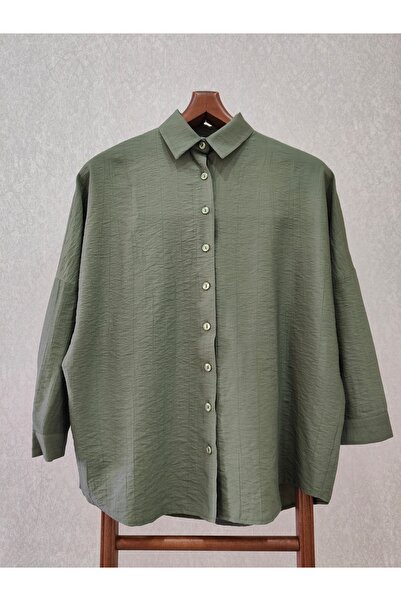 Oversize Haki Gömlek | Standart Beden
