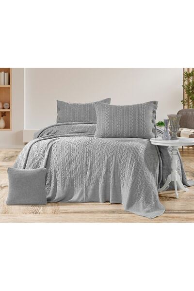coton doux Abelia Triko Yatak Seti 240 X 260 (GRİ)