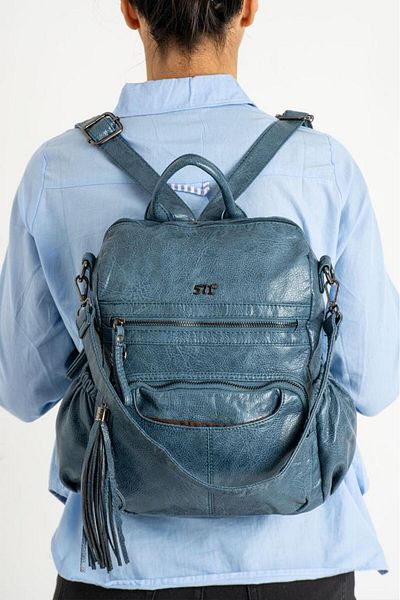 Baginn Rucsac Y.S.Leather pentru femei, moale, imitație de piele, utilizare funcțională, umăr și rucsac Vegan 35*25