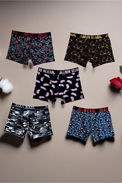 FASİON 3'Lü Karışık Renkli Premium Desenli Boxerlar