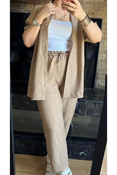 Cardella Linen Double Set - Women's Shirt and Trousers Set