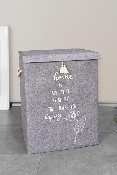 Silkyra Çok Amaçlı Mega Saklama Kutusu, Keçe Kapaklı Kirli Çamaşır Sepeti, 55...